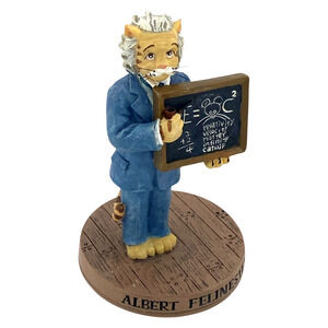Vintage 1998 Ertl Cat Hall of Fame Albert Felinestein Figurine 4" MIB w/ COA